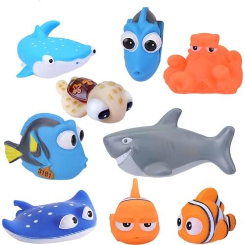 Bath Toys Finding Nemo Dory Float Spray Water Baby Squeeze Toys Soft Rubber Bathroom Play Animals Bath Figure Toy for Children
