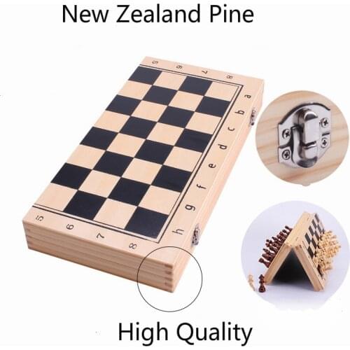39CM Magnetic Wooden Folding Chess Set with Felted Game Board Interior for Storage Adult Kids Gift Beginner Large Chess Board