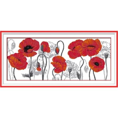 Beautiful flower cross stitch kit flower 18ct 14ct 11ct count printed canvas stitching embroidery DIY handmade needlework