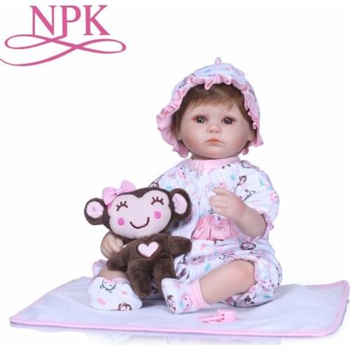 NPK 17inches Reborn Dolls Kids Toys Cute Princess Dolls Boy Girl Brinquedos Gifts Baby Accompany Toys Playmates Dolls on Xmas