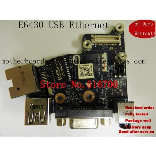 Audio Jack VGA USB Ethernet Board S-7781P For DELL LATITUD E6430 USB AUDIO VGA BOARD PART NO: 051WP9, 51WP9