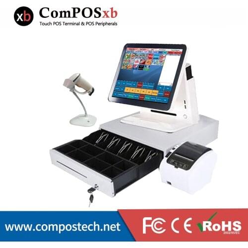 ComPOSxb POS System 15 Inch All In One Touch Screen Pos Terminal Cash Register For Supermarket
