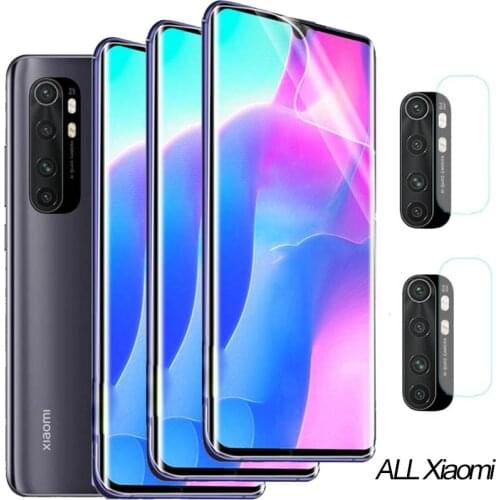 3in1,Hydrogel Film For Xiaomi Mi Note 10 Lite Mi Note 10 Pro Mi10 Screen Protector Camera Lens Glass Xaomi Mi Note10 10pro Film