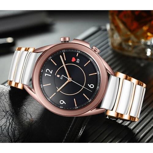 20 22mm Ceramic Strap For Samsung Galaxy Watch 3 45mm 41mm Active 2 Gear S3 Stainless Steel Band For Huawei Watch GT 2 Bracelet