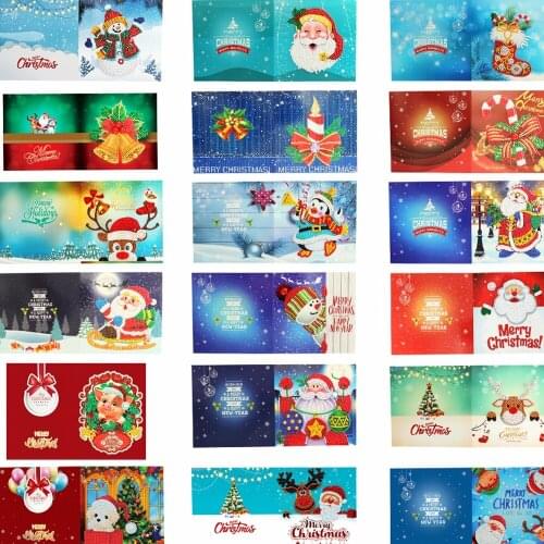 Christmas Greeting Card DIY 5D Mosaic Special Shape Glitter Diamond Resin Painting Kit Rhinestone Drawing Xmas Postcards Gift