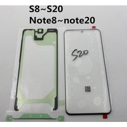 Front Outer Glass Lens Cover Replacement For Samsung Galaxy S8 S9 S10 S10E S20 Note 8 9 10 20 PLUS Ultra Touch Screen+adhesive