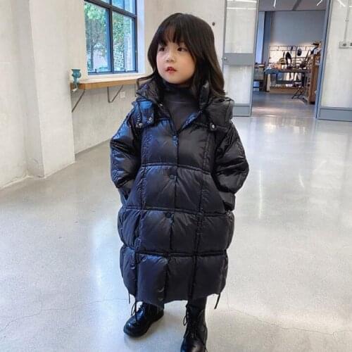 Cotton-padded jacket girls down cotton-padded mid-length thickened childrens cotton-padded jacket, baby children clothing trend