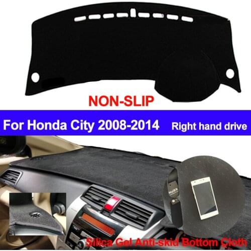 TAIJS RHD For Honda City 2008 2009 2010 2011 2012 2013 2014 Dashboard Cover DashMat Silicone Non-Slip Sun Shade Dash Board Pad
