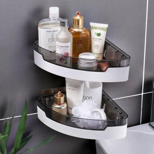 Triangular Corner Bathroom Shelf Storage Rack For Kitchen Organizer Lotions Storage Household Bathroom Accessories Without Drill