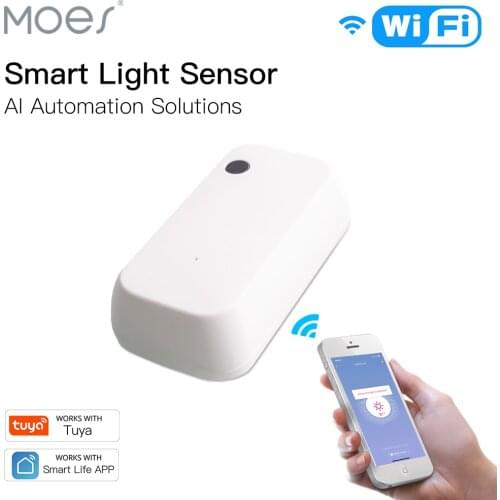 WiFi Smart Light Sensor Tuya Smart Life App Control Lighting Illumination Sensor Detector to AI Automation 1000LUX 12V Max