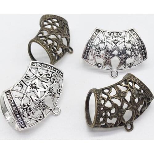 Vintage 5 pcs Hollow flower connector Scarf button charms fit DIY Jewelry Making Earrings necklace bracelet Crafts Souvenir