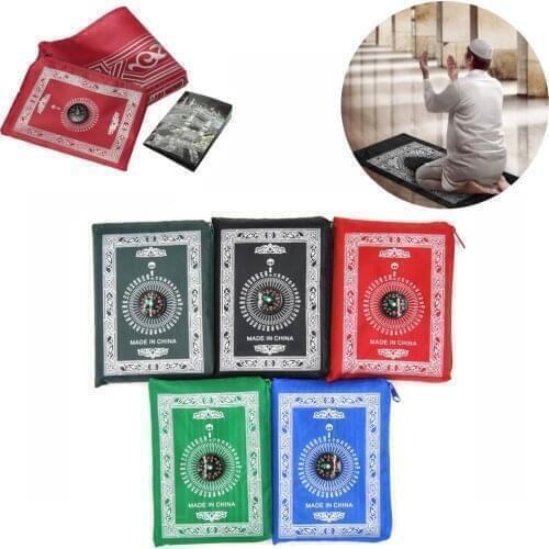 VIP Portable Waterproof Muslim Prayer Mat Rug With Compass Islam Carpet Vintage Pattern Islamic Eid Decoration Gift Blanket Mats