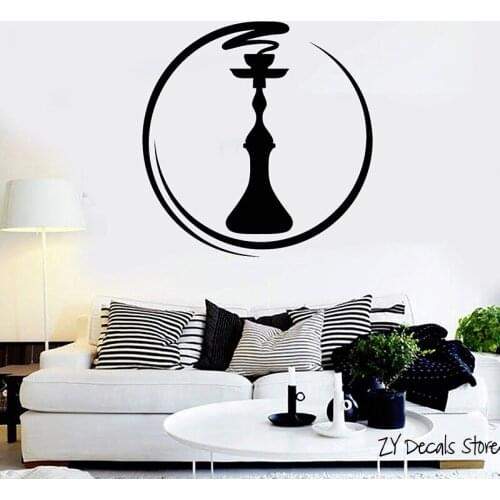 Zen Vinyl Wall Decal Hookah Bar Lounge Shisha Smoking Stickers Arabic Vinyl Stickers Art Mural Removable Wallpaper 6893