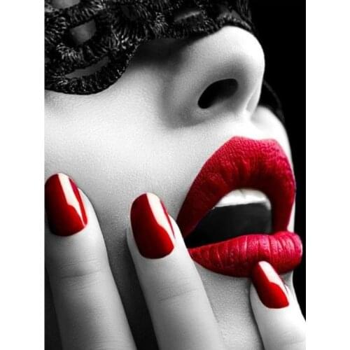 Portrait diamond painting women lip embroidery mosaic diamond dotz lady rhinestone picture puzzle tapestry wall decor stickers