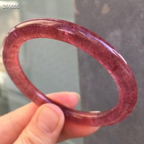 Genuine Red Natural Strawberry Quartz Woman Fashion Crystal Bangle Bracelets Gemstone Bangle 54mm 55mm 56mm 57mm 58mm AAAAA