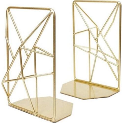 Gold Liquid Metal Bookends Decorative Pair, Stereoscopic Decorative Bookends for Shelves, Book Holders for Shelves