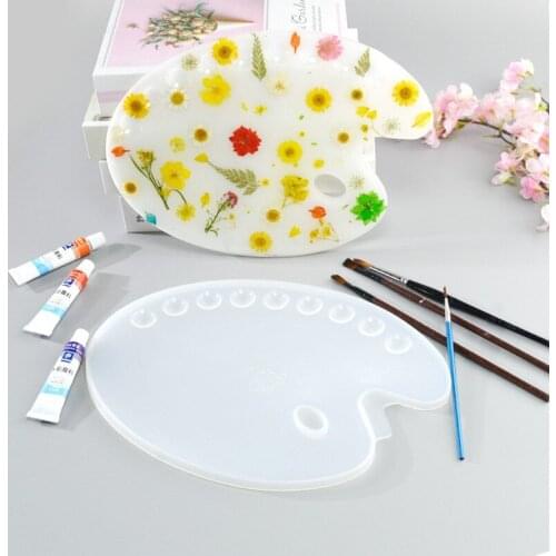 1pcs Drawing Painting Color Tray Resin Epoxy Mold DIY Making Craft Art Pen Palette Silicone Mould Art Supplies Drop Shipping
