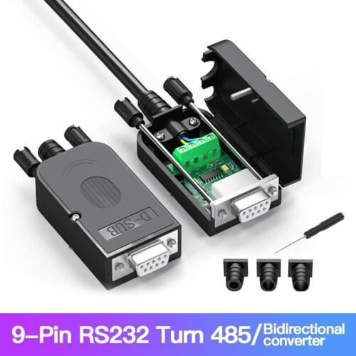 1pc DB9 RS232 to RS485 Connector Converter Industrial Two-way 485 to DB9 Serial Port Module Plug for Controller