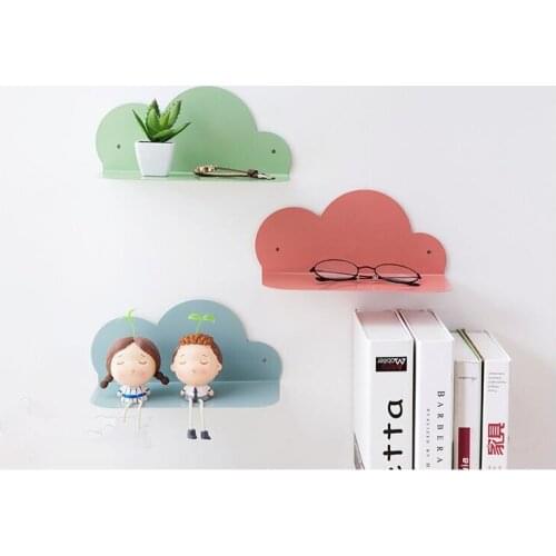 1PC Iron Cloud Wall Shelf Free-punch Wall Hanger Shelf Living Room Bedroom Wall Decoration Home Sundries Storage Rack JL 244