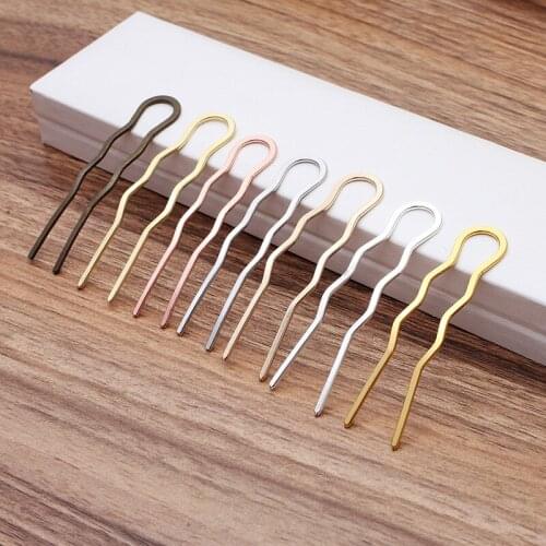 10pcs/lot 70*12mm Hairpin Blank Metal Hair Fork Handmade DIY Hairwear Hair Accessories For Women