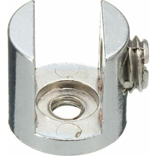 10pcs Clamp Clip 6-12mm Brackets Furniture Garden Home Polished Chrome Shelves