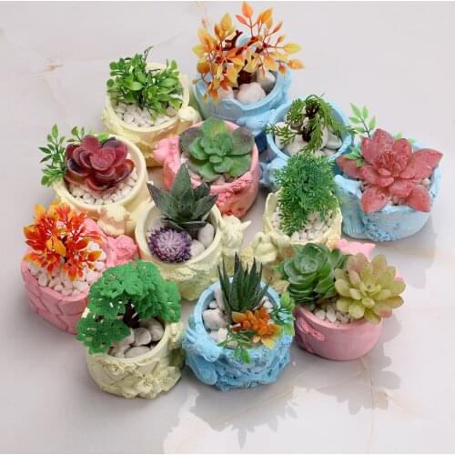 3D Lucky Mouse Cement Mold Flower Pot Concrete Mould Silicone Handmade Craft Tool