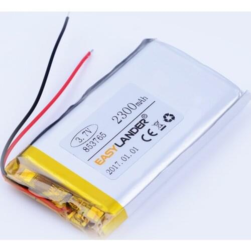 853765 3.7V 2300mAh Rechargeable Li-Polymer Li-ion Battery For MP4 MP5 PDA GPS DVR tools tablet pc DVD power bank Speaker 863866