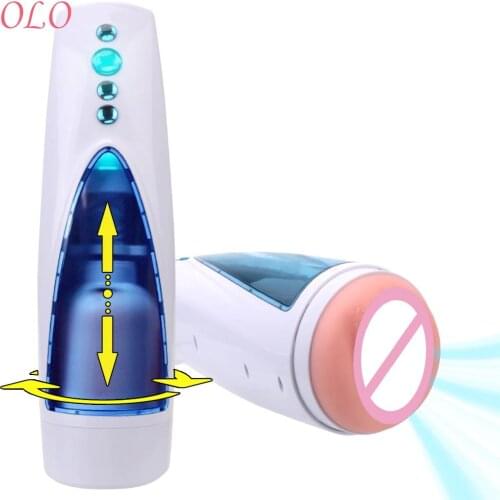 10 Telescopic Modes Sexy Voice Flesh Pussy With Color Lights Rotation Masturbator Automatic Male Masturbation Cup