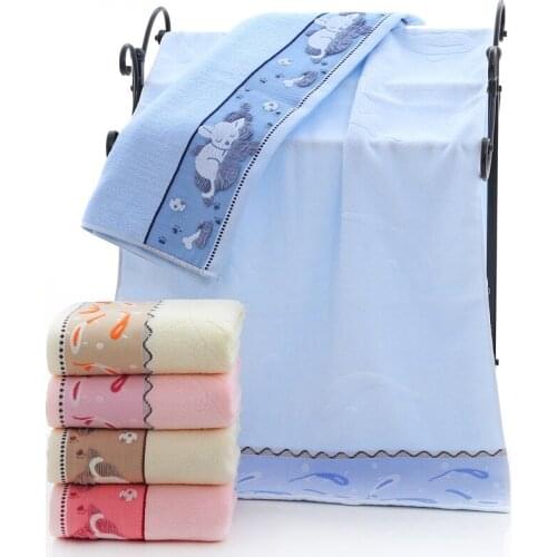 100%Cotton Bath Towel Cartoon Cute Water Absorption Bath Towel Thicker Soft Towel Good Handfeeling Beach Towel