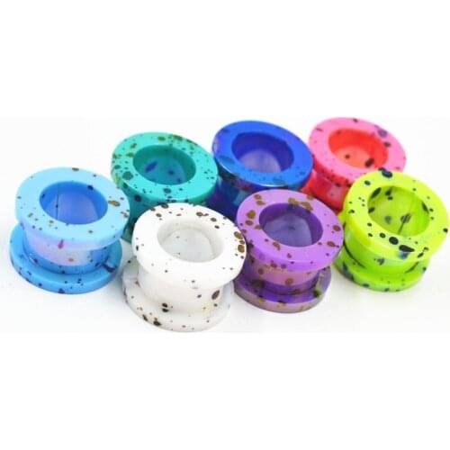 Free Shippment 120pcs Body Jewelry-Acrylic Candy Colorful Ear Plugs Ear Tunnels Screw On Gauges 2mm up to 12mm(8 SIZES)