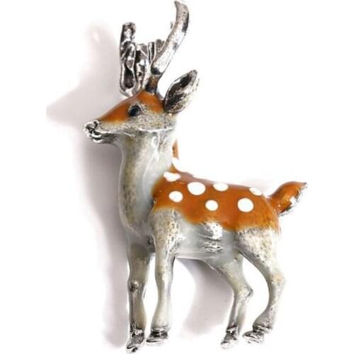 6 pcs / lot fashion jewelry accessories metal enamel deer brooch pin