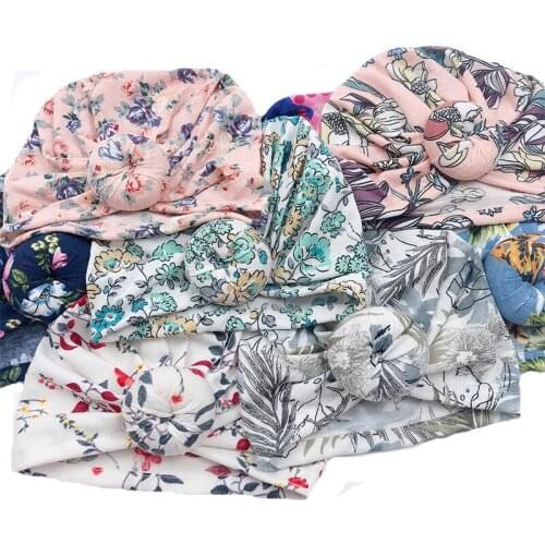 New Floral Baby Hat Girls Cotton Baby Turban Beanie Hats Toddler Photography Prop Newborn Beanie Cap Infant For Baby Accessories