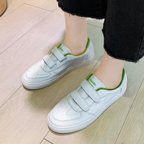 Breathable New Spring Lace-up White Shoes Woman Pu Leather Solid Color Female Shoes Casual Women Shoes Sneakers U20-10