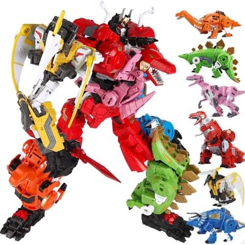 New 5 in 1 Oversize Transformation dinosaur Model Toy Anime KO G1 Devastator Action Figure Aircraft Motorcycle older kid boy Toy