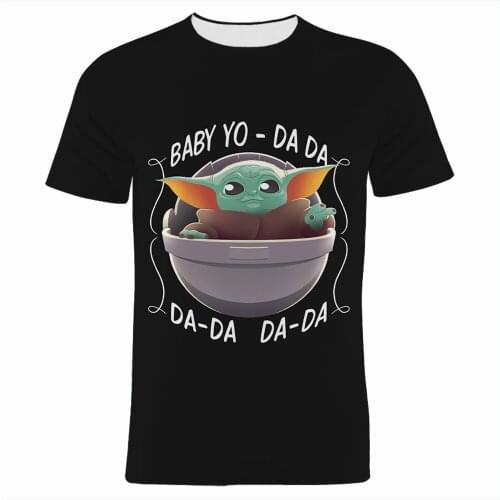 Baby Yoda Star Wars Cartoon Anime Clothes For Children Short Sleeve Summer Women T-shirts Streetwear Disney 3D Print Men T Shirt