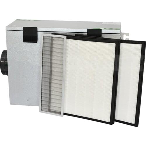 HVAC ventilation air purification box 150mm/100mm air purifier double high efficient HEPA filter