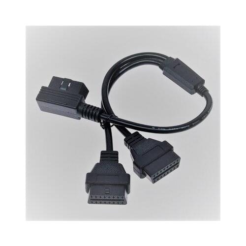 Hot sale OBD II Cable 16 Pin OBD 2 Splitter Adapter Female Connector Obd 2 Extended Interface Line Male To Dual Extension Cable