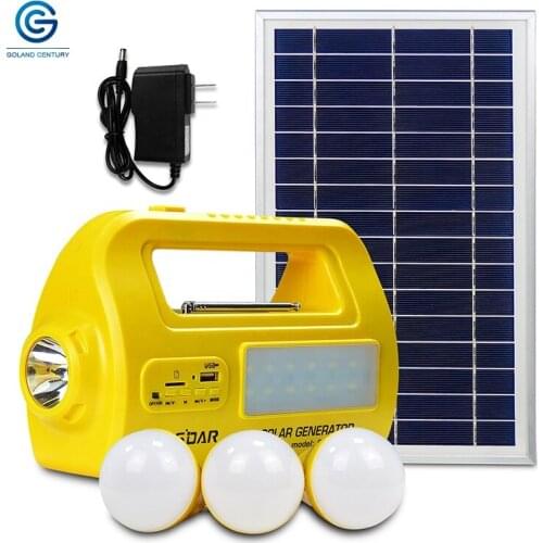 Solar Lighting Kit Portable Multifunction Home DC Solar Generator System Solar Panel Charging Support lithium battery