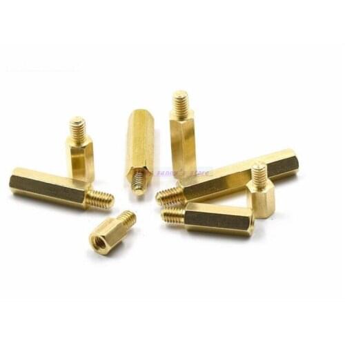 M3x5+6---M3x50+6mm Metric Brass Hexagonal Threaded Spacers Hexagon Copper Post Brand New