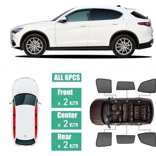 Side Windows Magnetic Sun Shade UV Protection Ray Blocking Mesh Visor Fit For Alfa Romeo Stelvio