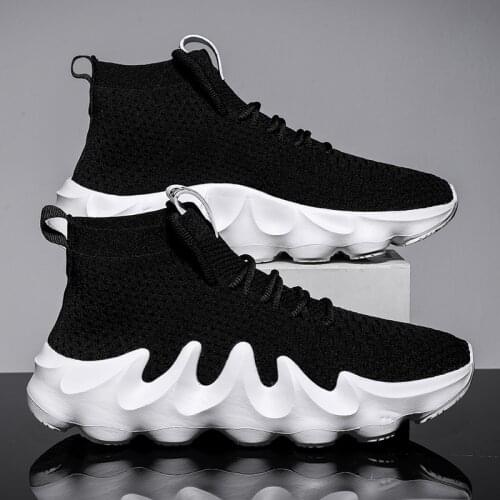 Men Shoes Summer Breathable Mesh Socks Shoes Mens Sports Shoes Light Men Casual Shoes Lace-up Large Size Shoes for Men Sneakers