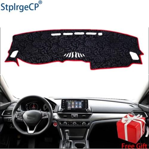 Latest Rose Pattern Non-slip Car Dashboard Cover Dash Mat Pad DashMat ANti-UV Car Sticker for Honda accord 2018 2019 Car Styling