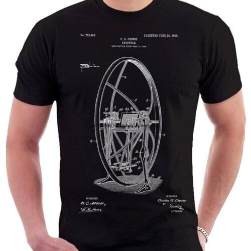 Unicycle 1905 Patent Print T Shirt Patent Prints Patent Art T Shirt Vintage Blueprint Art Patent T Shirt