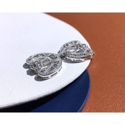 Wholesale THREE ROWS S925 Sterling Silver Pendant Necklace Bracelet Clasp 5pcs/lot