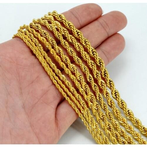 Anniyo 1 Piece/Rope Chain Necklace,45cm/50cm/60cm Chain for Women Men,Gold Color African Jewelry,Arab Middle Eastern #001216
