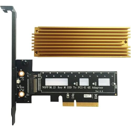 PCI Express 3.0 X4 to M.2 NVMe AHCI SSD M Key Connector Full Speed PCI E Riser Card Adapter Supports 2242 2260 2280 Size M2 SSD