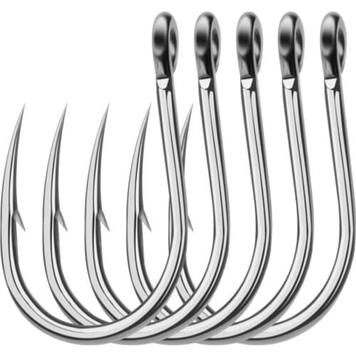 5pc 10pcs Fishing Saltwater Fishing Hook Jig Hook Sea Fishhook Anti-corrosion Hooks Accessories 1/0#-13/0# Model Stainless Steel