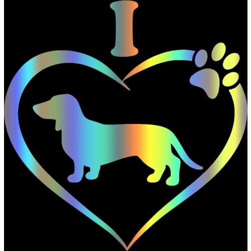S51536 Various Sizes/Colors Car Stickers Vinyl Decal I Love My Dachshund Dog Animal Motorcycle Decorative Accessories