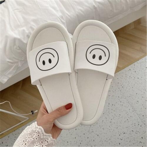 Summer Women Cute Print Household Slippers Brand Girls Out Door Beach Shoes Designer Casual Open Toed Couples Bathroom Flip Flop