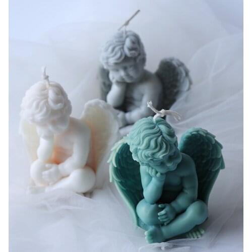 3D Angel Candle Silicone Mold European-style Little Angel Decoration Scented Candle DIY Candle Making Supplies Plaster Mold